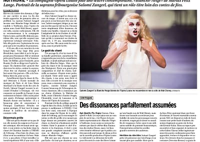 Publication d'image d'Opéra Louise dans La Liberté, 24.04.2015