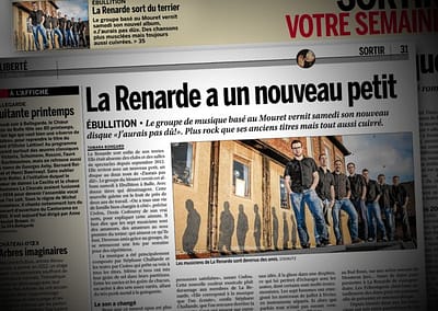 Publication d'image du groupe LA RENARDE dans La Liberté, 05.06.2014