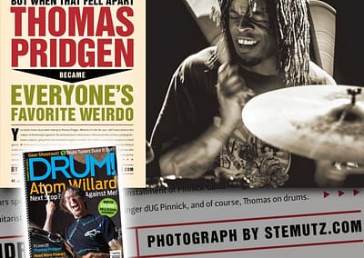 Publishing of a THOMAS PRIDGEN Picture in DRUM! Magazine 3-2014