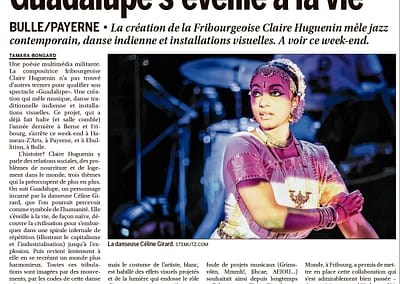 Publication d'image de Guadalupe (Céline Girard) dans La Liberté, 08.01.2015