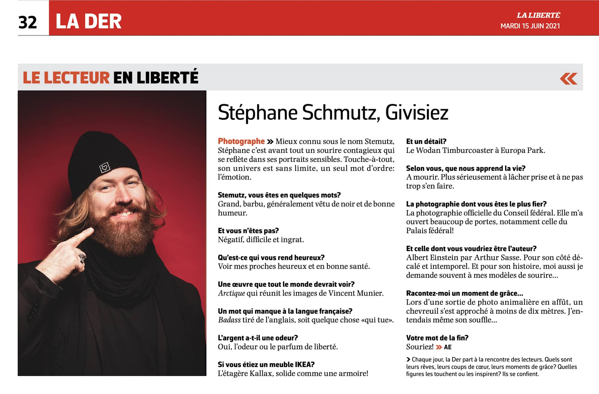 Stemutz - Stéphane Schmutz, Givisiez - Lecteur en Liberté 15 juin 2021