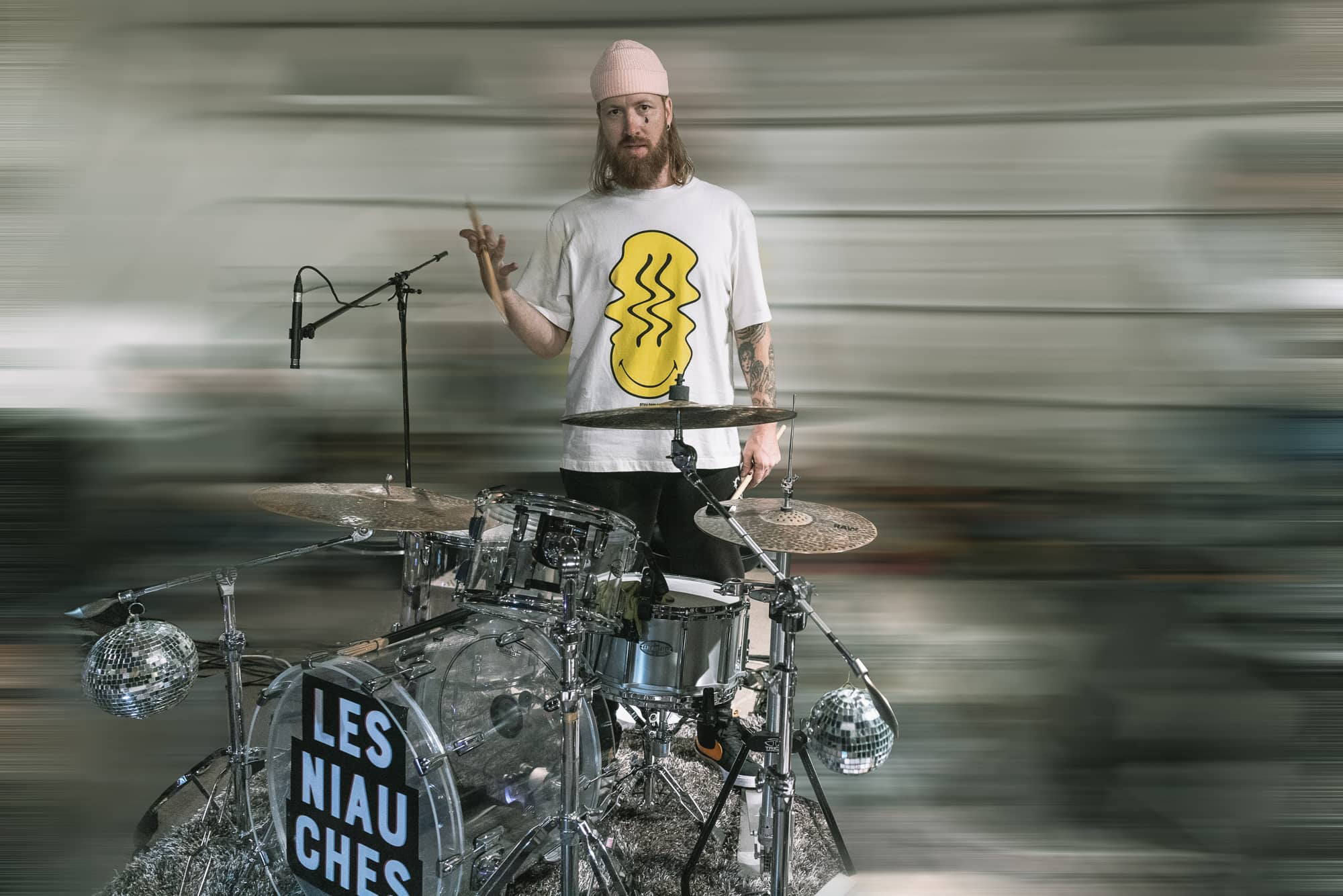 Drummer Les Niauches live at Festival LES JEAN 2022 Fribourg