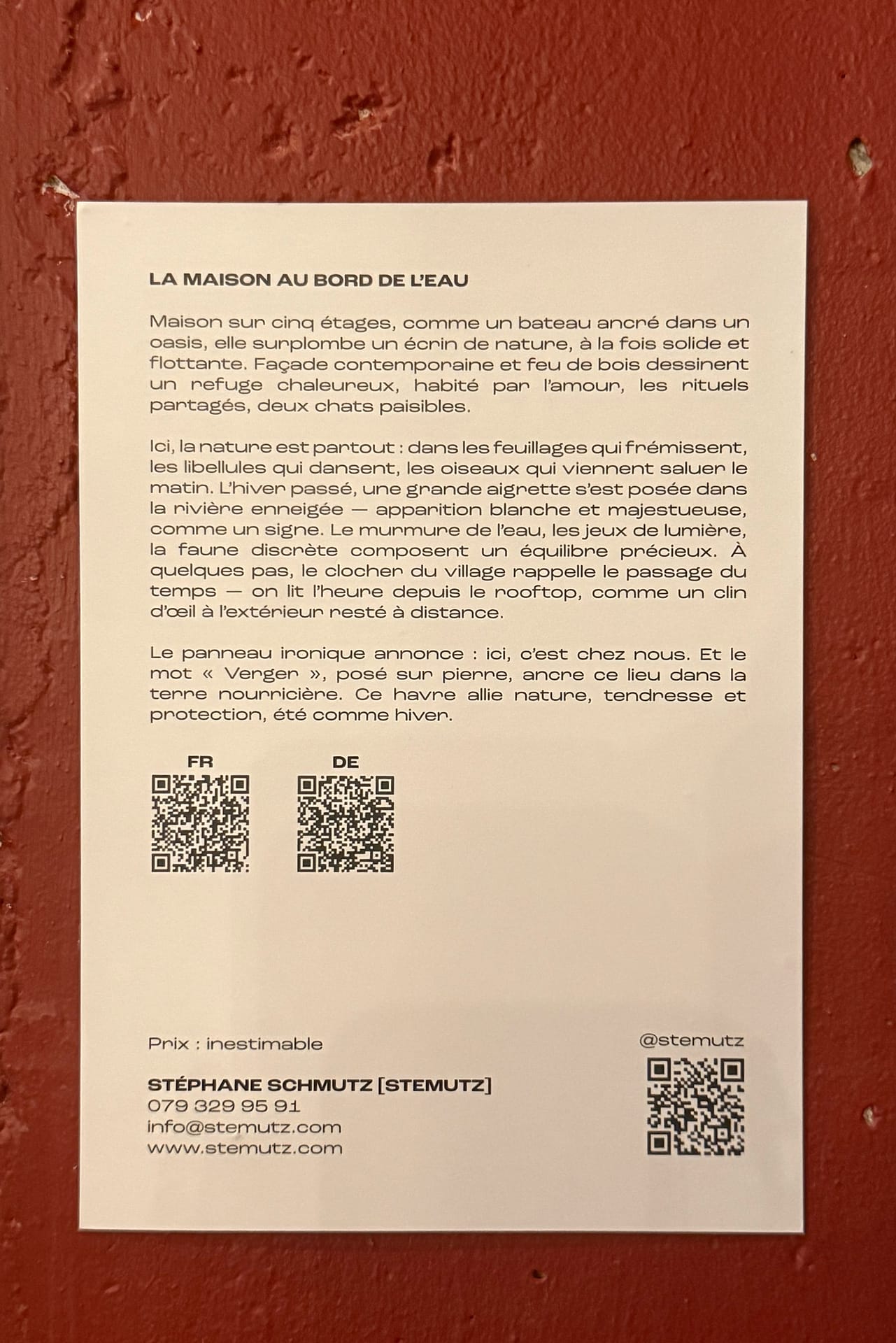 expo ppaf - point d'ancrage - la maison au bord de l'eau par le photographe stemutz fribourg